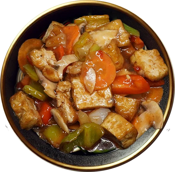 Vegan Tatl Eki Soslu Tofu